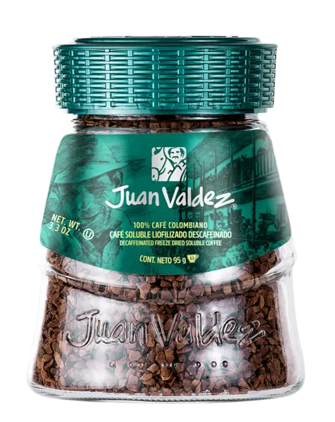 Cafea solubila liofilizata Decaf, 95g, Juan Valdez