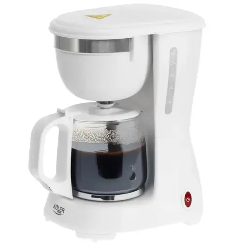 Cafetiera Adler AD 4381, 600 W, 6 cesti, 0.6 L, Oprire automata, Anti-picurare (Alb)