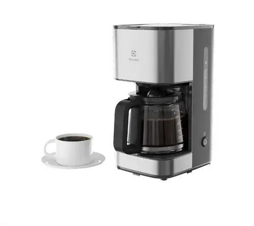Cafetiera Electrolux Create 3 E3CM1-3ST, 1080 W, 1,25l, cana din sticla borosilicata, filtru marimea 4, inox / plastic (Negru/Inox)