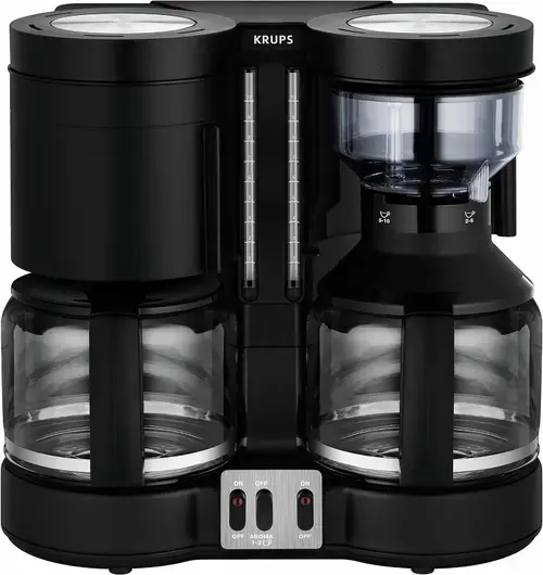 Cafetiera Krups Duothek Plus KM 8508, 1100W, 1L, 10 cesti, Oprire automata, Mentinere la cald, Anti-picurare (Negru)