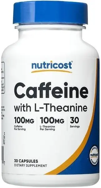 Caffeine with L-Theanine, 30 capsule, Nutricost