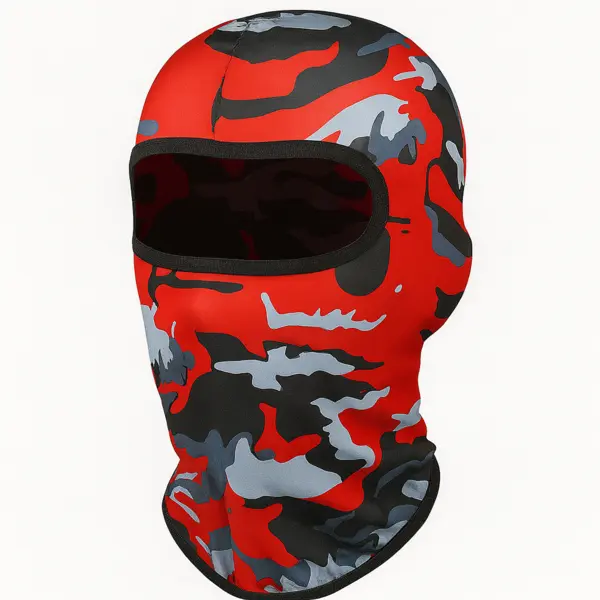 Cagula Camuflaj FIXATO, Unisex, Protectie UV, Material elastic, respirabil, Marime universala, Fire Red