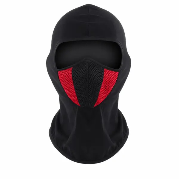 Cagula Moto FIXATO, Unisex, Protectie UV, Masca Mesh, Material elastic si respirabil, Marime universala, Negru cu Rosu