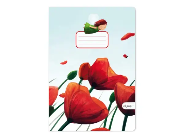 Caiet A5 special tip 2,ilustratie Poppies,24 file, 90g