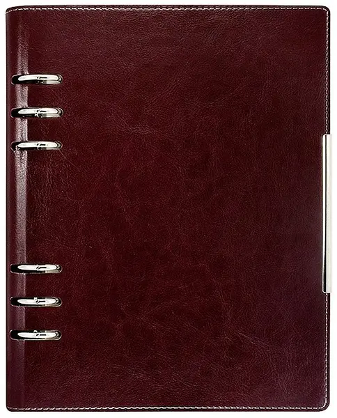 Caiet-agenda din piele Lemax Novaskin A5 - Bordo, cu inele și mecanism