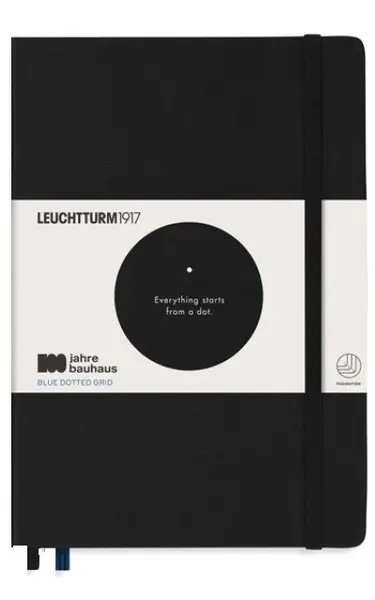 Caiet agenda Leuchtturm1917 Bauhaus 100 - A5, negru, linii punctate
