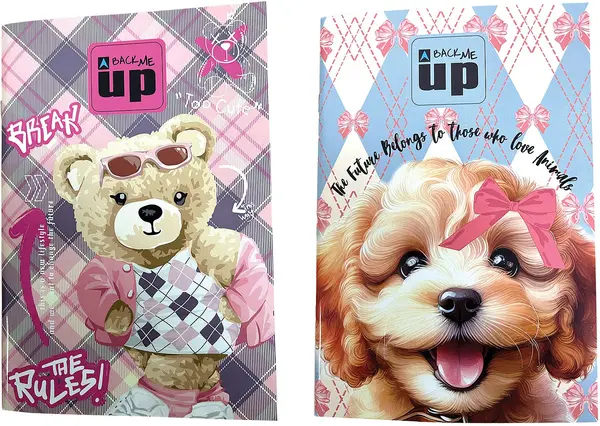 Caiet Back Me Up - Scotch Bear/Scotch Dog, B5, 40 coli , sortiment
