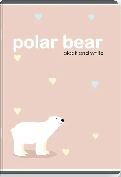 Caiet Black&White Cute Animal - A5, 40 foi, rânduri înguste și late, sortiment