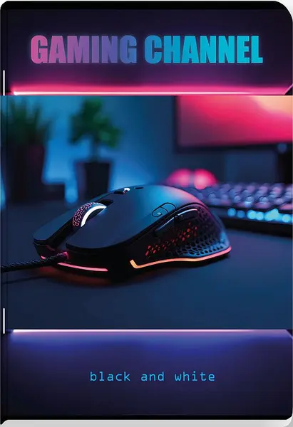 Caiet Black&White Gaming Channel - A5, 80 foi, rânduri largi, sortiment