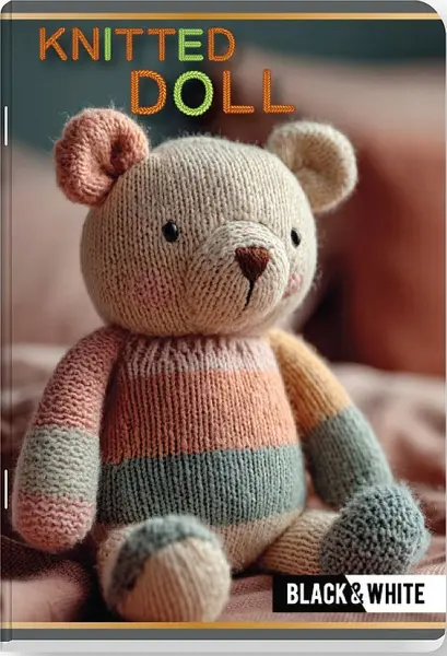 Caiet Black&White Knitted Doll - A5, 24 foi, pătrate mari, sortiment
