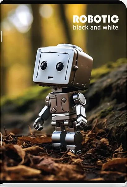 Caiet Black&White Robotic - A5, 24 foi, rânduri largi, sortiment