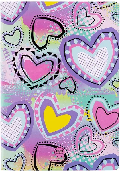 Caiet Cool Pack Pastel Hearts - A5, 32 de coli, rânduri înguste colorate