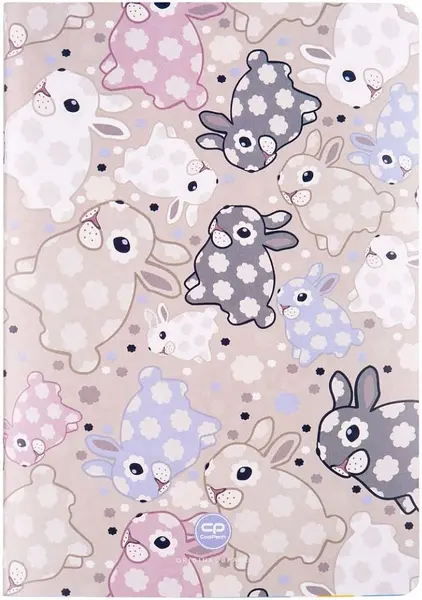 Caiet Cool Pack White Bunny - A5, 32 de coli, rânduri înguste colorate