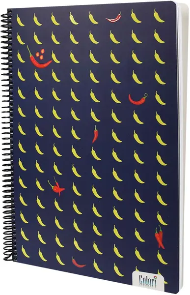 Caiet cu spirala Colori - A4, 100file, rânduri late, asortiment