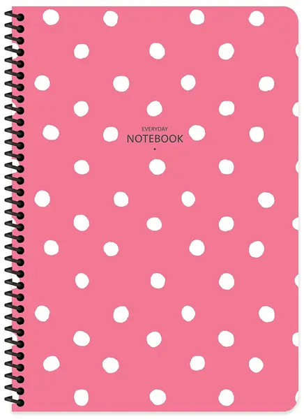 Caiet cu spirală Keskin Color Polka Dot - A6, 80 file, rânduri late, sortiment