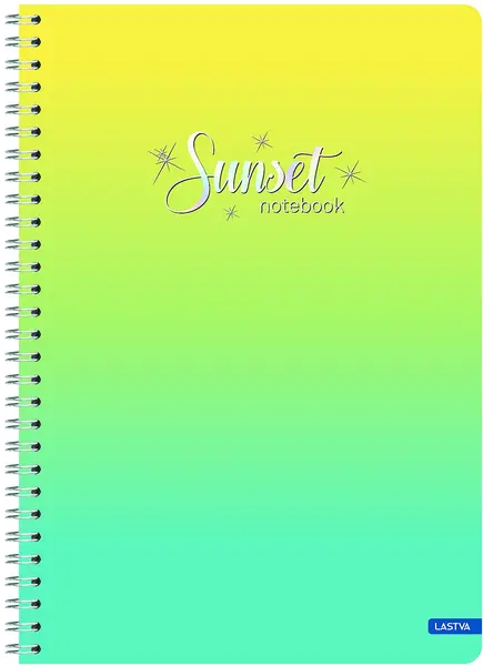 Caiet cu spirală Lastva - Sunset, A4, 60 de coli, rânduri late, sortiment