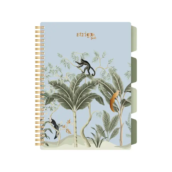 Caiet cu Spirala si Separatoare Strigo Pads Project Book Africa B5, Matematica, Albastru Deschis