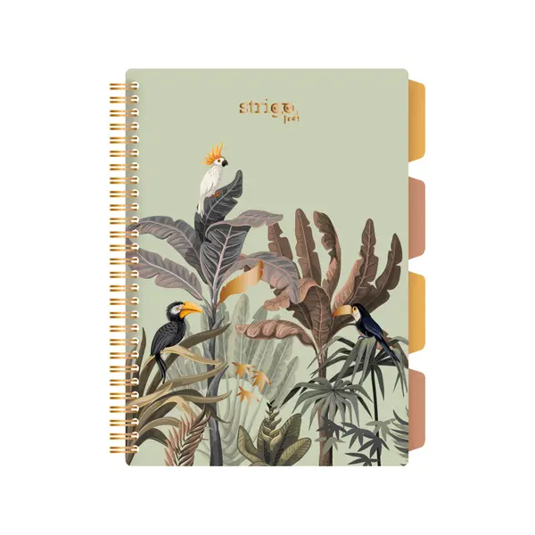 Caiet cu Spirala si Separatoare Strigo Pads Project Book Africa B5, Matematica, Verde Deschis