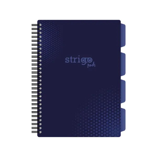 Caiet cu Spirala si Separatoare Strigo Pads Project Book Basic B5, Matematica, Albastru Inchis