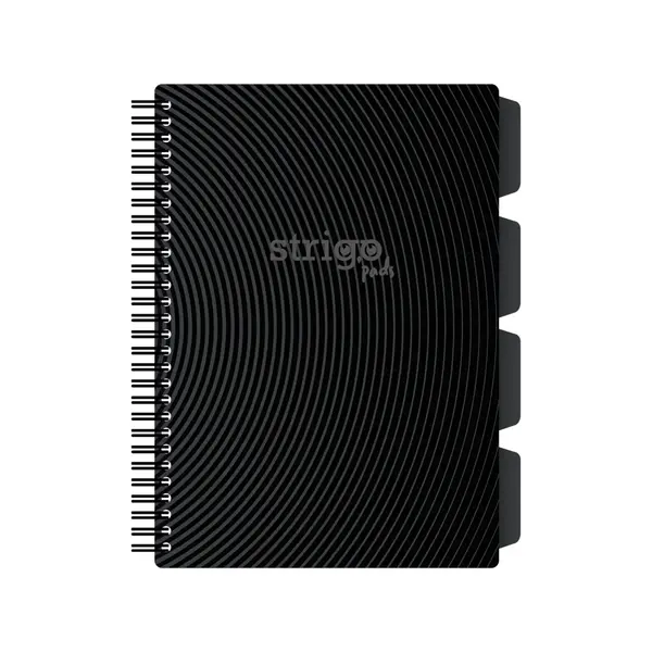 Caiet cu Spirala si Separatoare Strigo Pads Project Book Basic B5, Matematica, Gri Inchis
