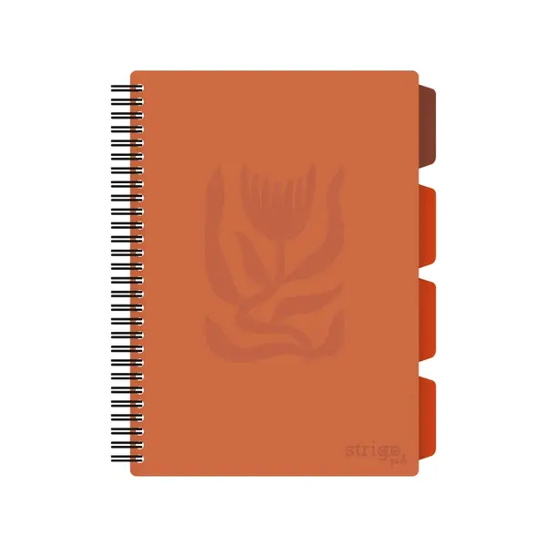 Caiet cu Spirala si Separatoare Strigo Pads Project Book Floral B5, Matematica, Teracota