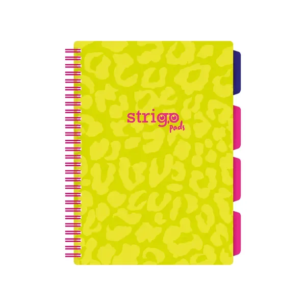 Caiet cu Spirala si Separatoare Strigo Pads Project Book Neon B5, Matematica