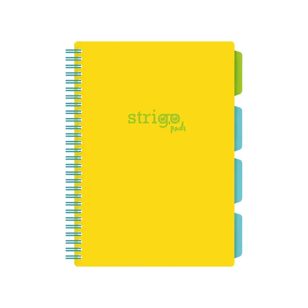 Caiet cu Spirala si Separatoare Strigo Pads Project Book Neon B5, Matematica, 200 pag., Galben Neon
