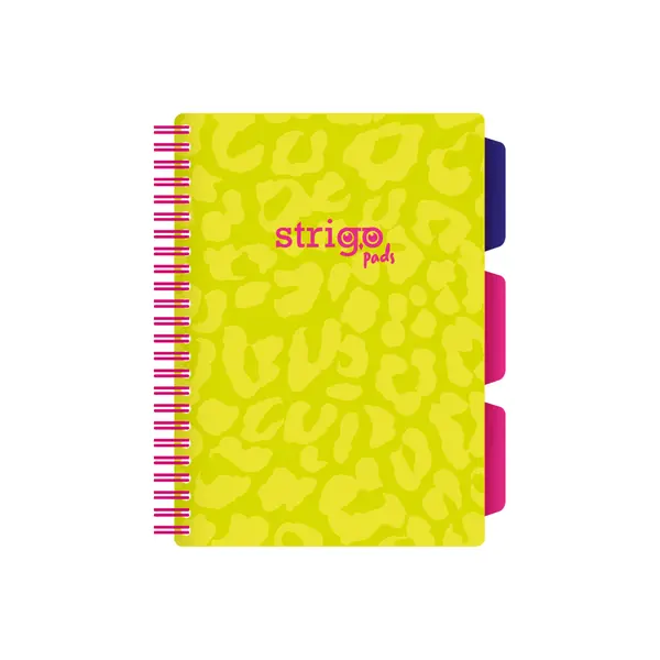 Caiet cu Spirala si Separatoare Strigo Pads Project Book Neon A5, Matematica