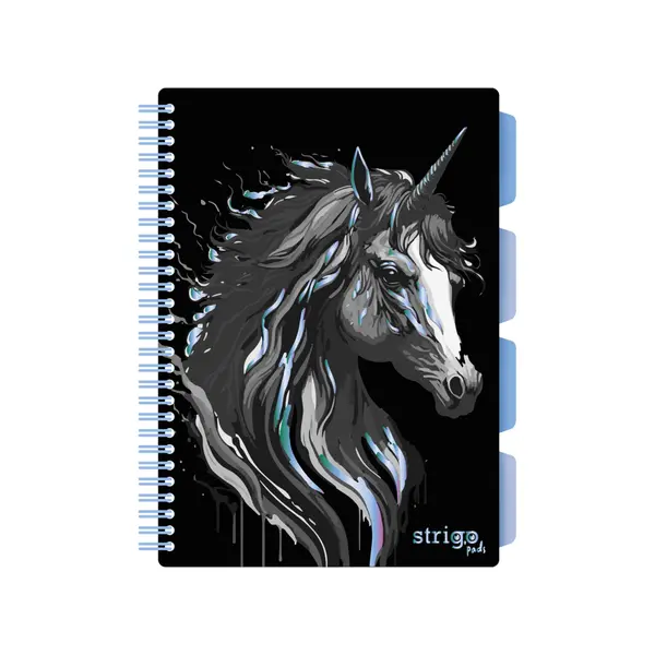 Caiet cu Spirala si Separatoare Strigo Pads Project Book UNICORN B5, Matematica