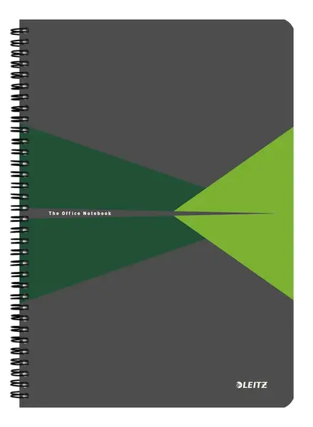 Caiet de birou Leitz Office A4 coperta carton cu spira 90 file matematica Caiet de birou Leitz Office A4 coperta carton cu spira 90 file matematica verde