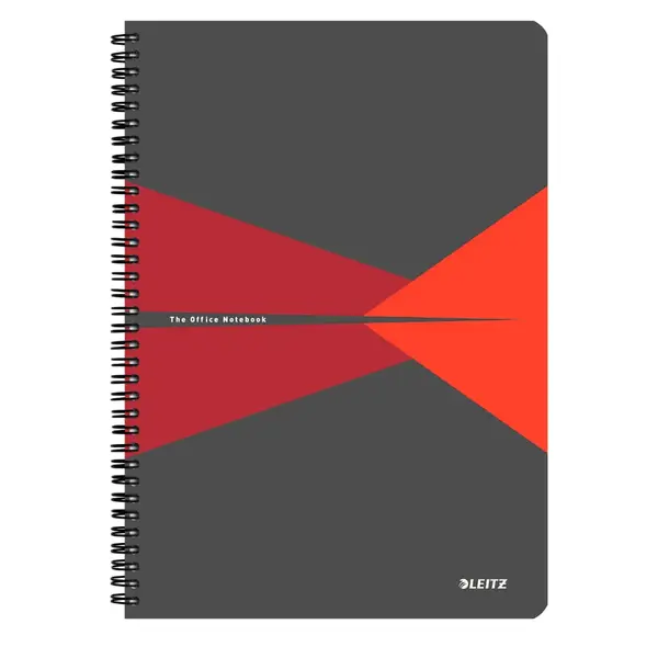 Caiet de birou Leitz Office A4 coperta carton cu spira 90 file matematica Caiet de birou Leitz Office A4 coperta carton cu spira 90 file matematica rosu