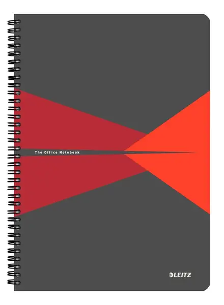 Caiet de birou Leitz Office A4 coperta PP cu spira 90 file matematica Caiet de birou Leitz Office A4 coperta PP cu spira 90 file matematica rosu