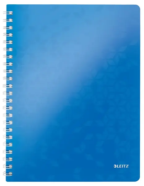 Caiet de birou Leitz Wow A4 coperta PP cu spira 80 file matematica Caiet de birou Leitz Wow A4 coperta PP cu spira 80 file matematica albastru metalizat