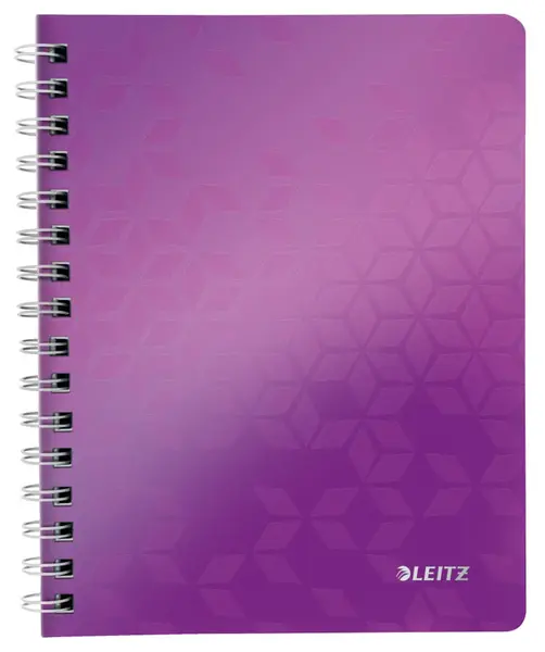 Caiet de birou Leitz WOW A5 coperta PP cu spira 80 file matematica Caiet A5 80F Mate Mov Spira Cop PP WOW Leitz