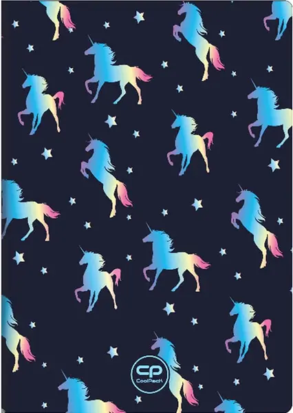 Caiet de notițe Cool Pack Blue Unicorn - A5, linii largi, 60 de coli
