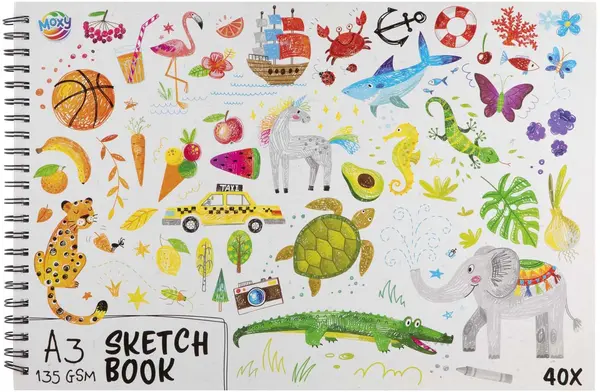 Caiet de schițe cu spirală Creative Craft Group - A3, 40 foi