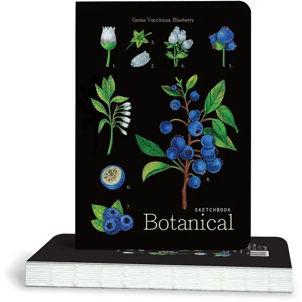 Caiet de schițe Drasca Botanical - Blueberry, 100 g, 80 foi