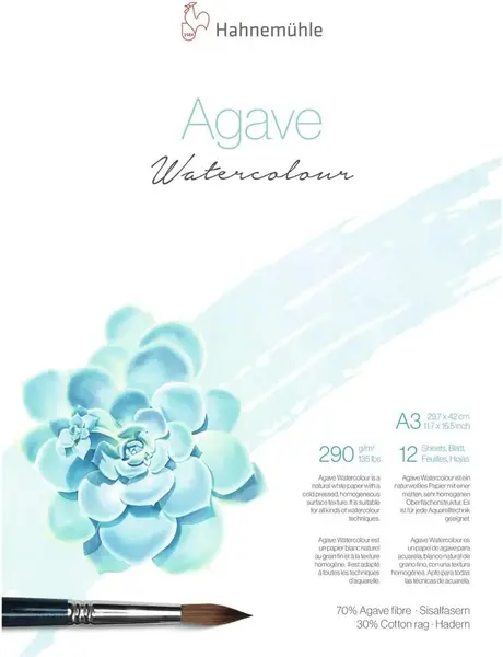 Caiet de schite Hahnemuhle Agave Watercolour - A3, 12 foi, pentru acuarelă