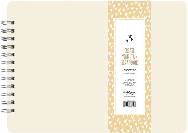 Caiet de schițe pentru desen cu spirală Drasca Inspiration - Cream paper, 24 file, A4