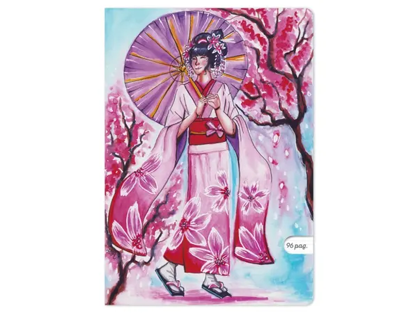 Caiet dictando A4,48 file, 80g, ilustratie Sakura blossom