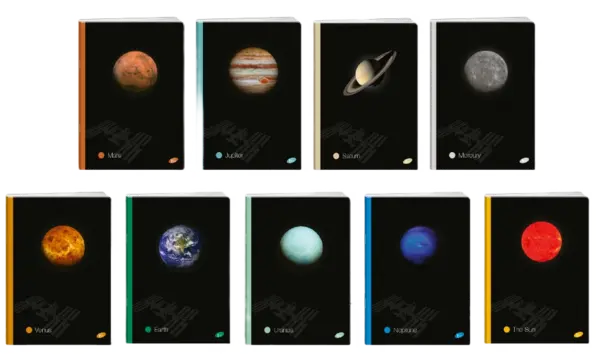 Caiet Elisa - Planets, A5, 62 file, rânduri largi, sortiment