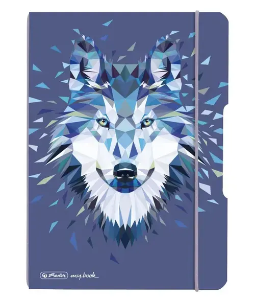 Caiet Herlitz my.book flex A5 40 file, hartie 80g/mp, dictando, motiv Wild Animals Wolf