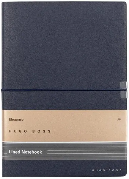 Caiet Hugo Boss Elegance Storyline - A5, cu linii, albastru închis