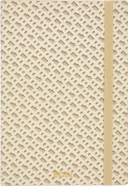 Caiet Hugo Boss Monogram - A5,cu rânduri, bej