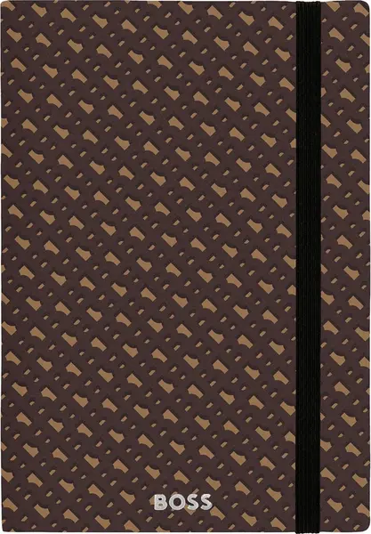 Caiet Hugo Boss Monogram - A5, cu rânduri, maro