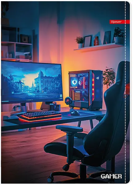 Caiet Ilijanum Gamer - A4, 40 foi, rânduri largi, sortiment