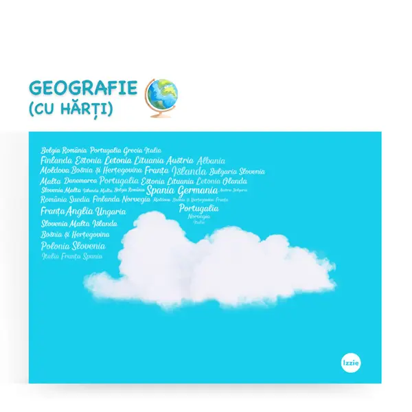 Caiet Izzie de Geografie B5 (cu Hărți) - Capsat