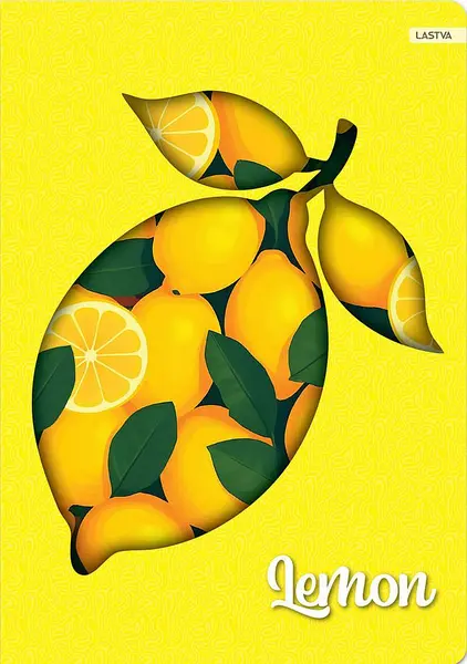 Caiet Lastva Neon Fruits - A4, 52 foi, linii largi, sortiment