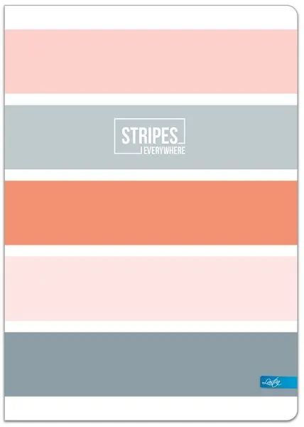Caiet Lastva Stripes - A4, 96 foi, randuri largi, cu 2 campuri, sortiment