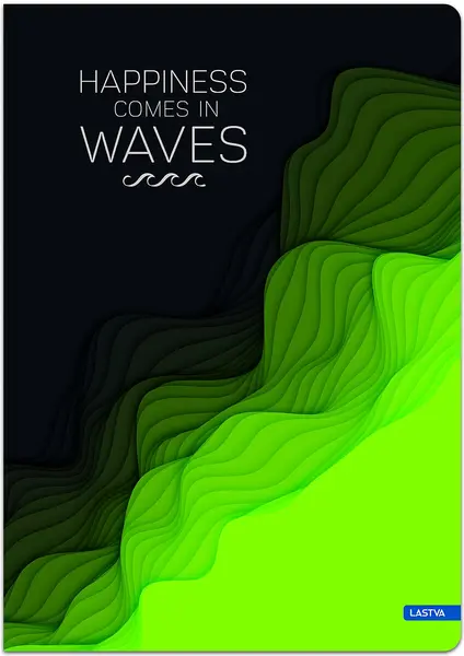 Caiet Lastva - Waves, A4, 96 de coli, rânduri late, sortiment